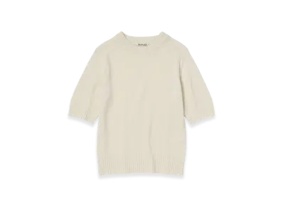 AURALEE Summer Cashmere Knit Tee "Ivory White"