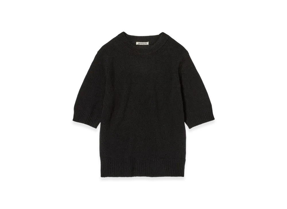 AURALEE Summer Cashmere Knit Tee "Black"