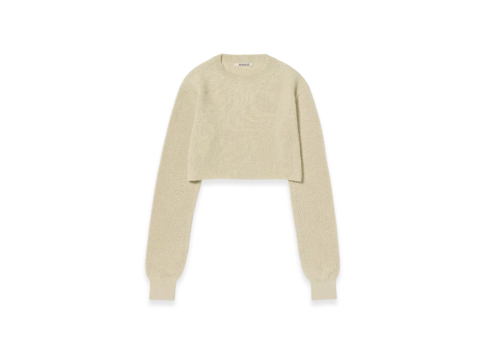 AURALEE Flat Yarn Rib Knit Short P/O "Ivory"