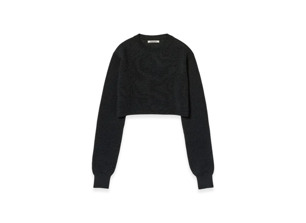 AURALEE Flat Yarn Rib Knit Short P/O "Black"