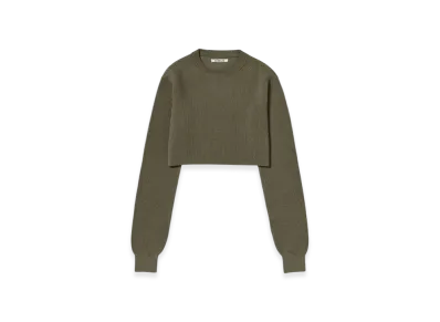 AURALEE Flat Yarn Rib Knit Short P/O "Khaki"