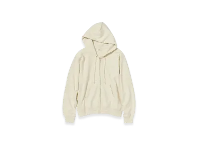 AURALEE Smooth Soft Bd Sweat Zip Parka "Smoky White"