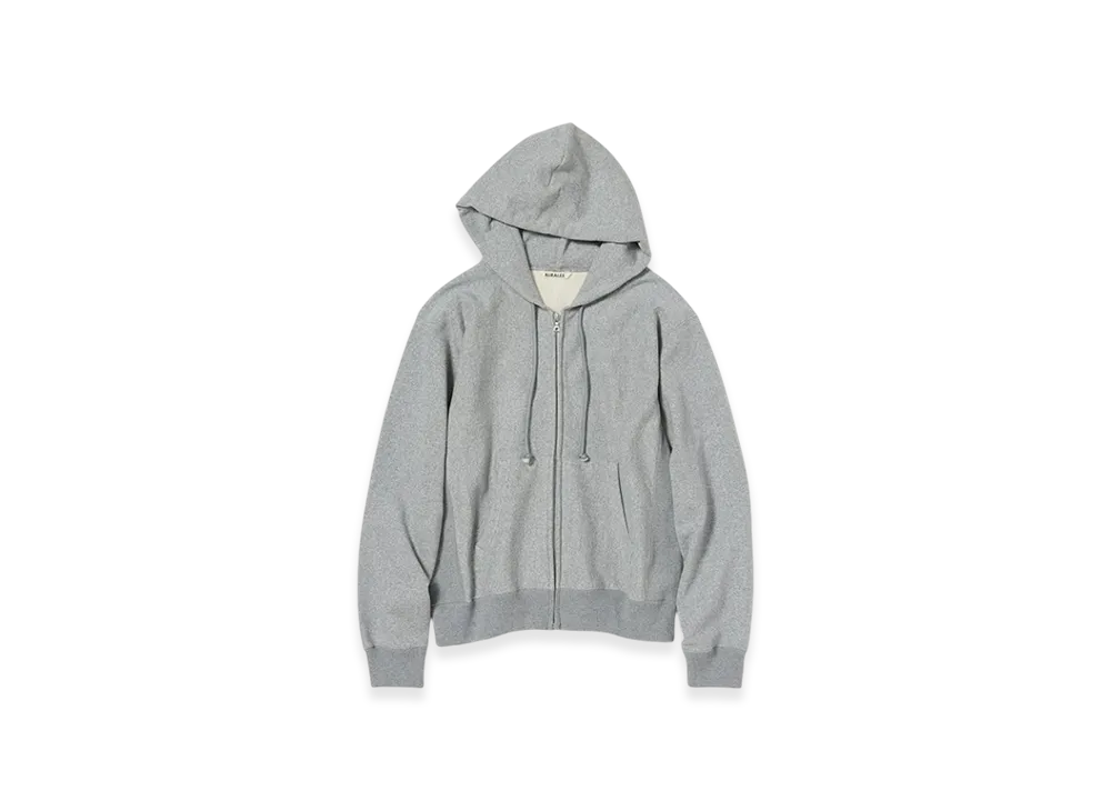 AURALEE Smooth Soft Bd Sweat Zip Parka "Grey"