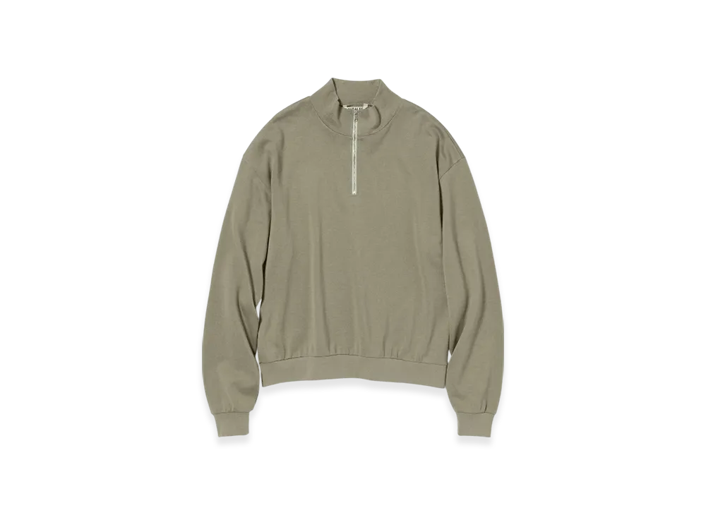 AURALEE Super High Gauge Half Zip P/O "Khaki Grey"
