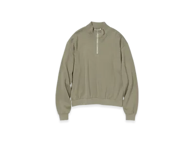 AURALEE Super High Gauge Half Zip P/O "Khaki Grey"