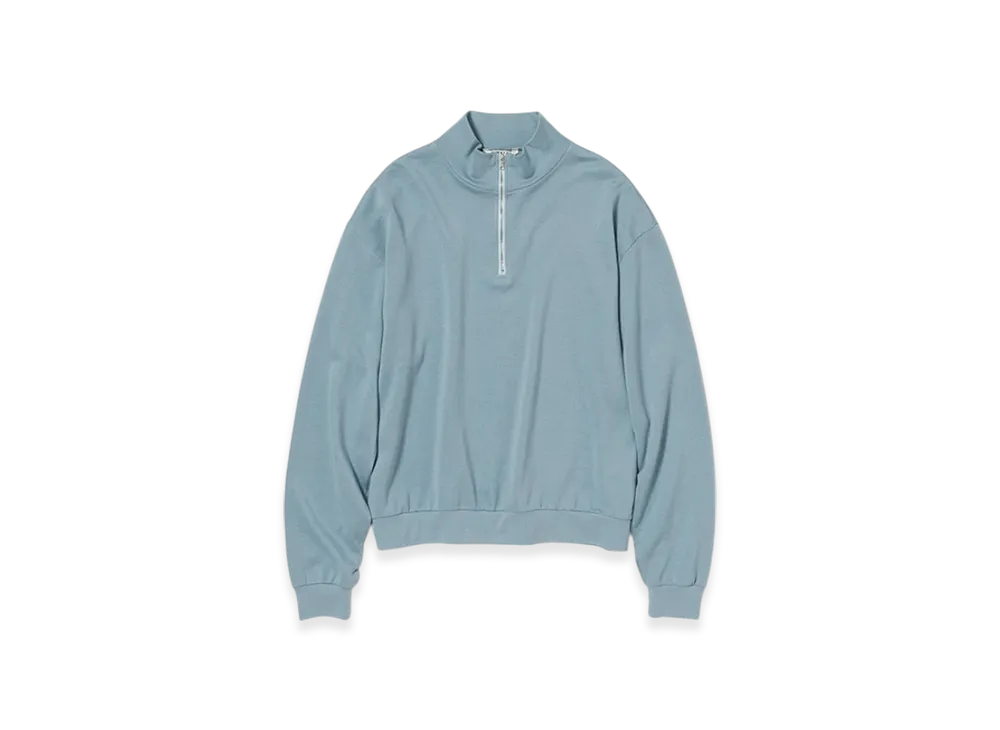 AURALEE Super High Gauge Half Zip P/O "Blue Grey"