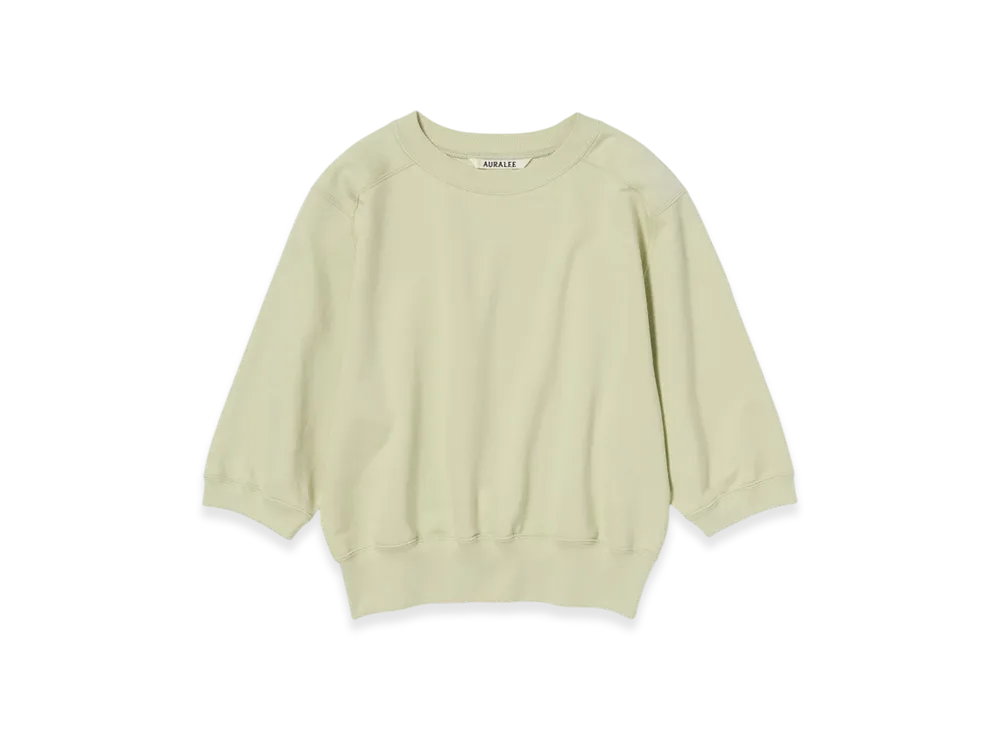 AURALEE Elastic High Gauge Sweat Half Sleeved P/O "Pistachio"