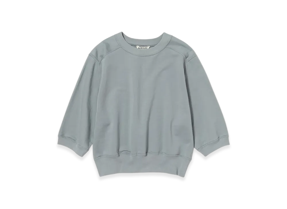 AURALEE Elastic High Gauge Sweat Half Sleeved P/O "Ash Grey"