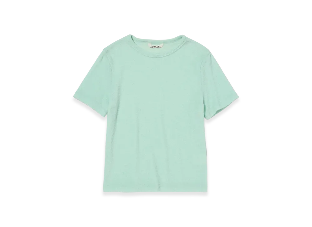 AURALEE Washable Wool Pile Tee "Light Aqua"