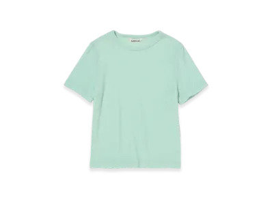 AURALEE Washable Wool Pile Tee "Light Aqua"