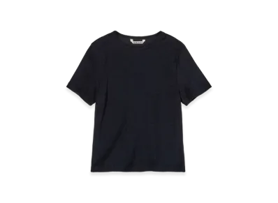 AURALEE Washable Wool Pile Tee "Navy"
