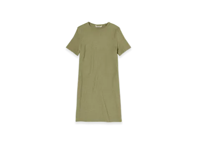 AURALEE Washable Wool Pile Mini Dress "Olive Khaki"