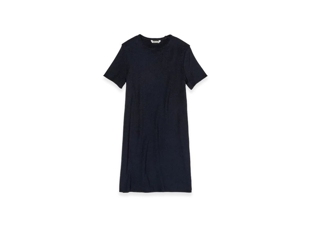 AURALEE Washable Wool Pile Mini Dress "Navy"