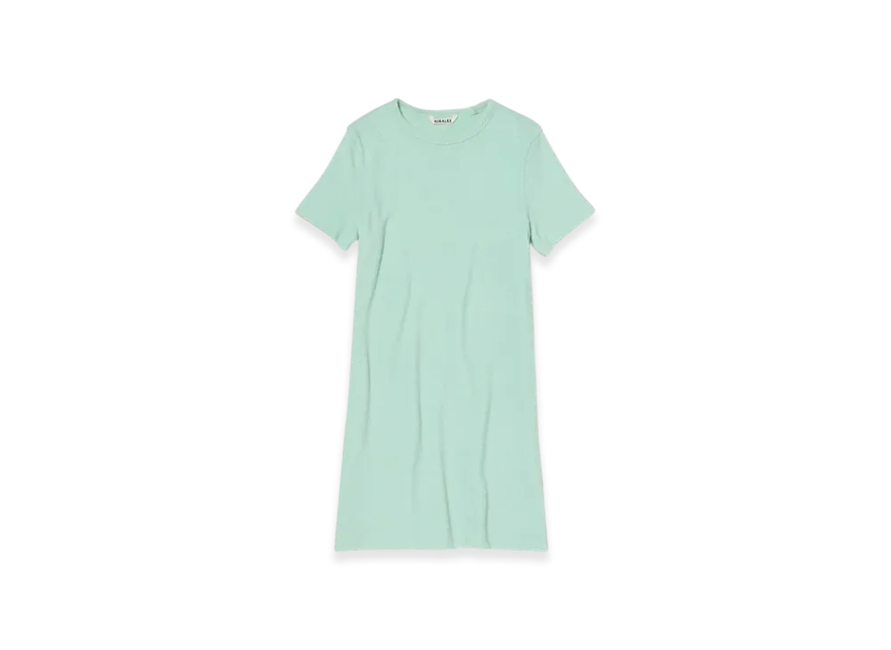 AURALEE Washable Wool Pile Mini Dress "Light Aqua"