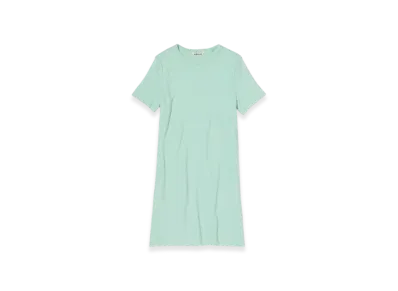 AURALEE Washable Wool Pile Mini Dress "Light Aqua"