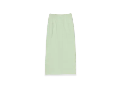 AURALEE Cotton Slub Rayon Plaiting Skirt "Pistachio"