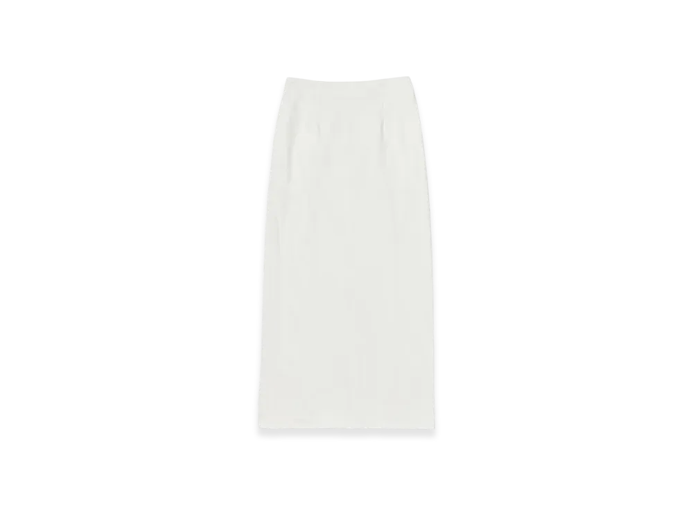 AURALEE Cotton Slub Rayon Plaiting Skirt "White"