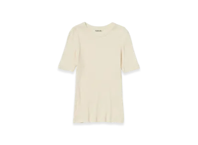 AURALEE Organic Soft Rib Tee "Ivory"