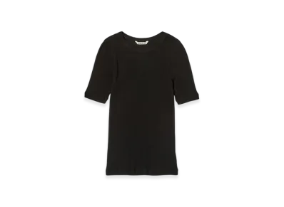AURALEE Organic Soft Rib Tee "Black"