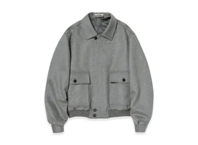 AURALEE Cashmere Moleskin Zip Blouson "Top Gray"