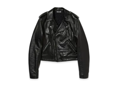 AURALEE Lamb Leather Riders Jacket "Top Gray"