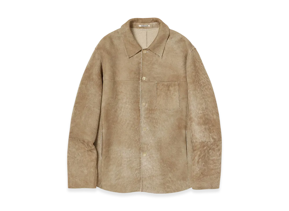 AURALEE Merino Mouton Shirt Blouson "Beige"
