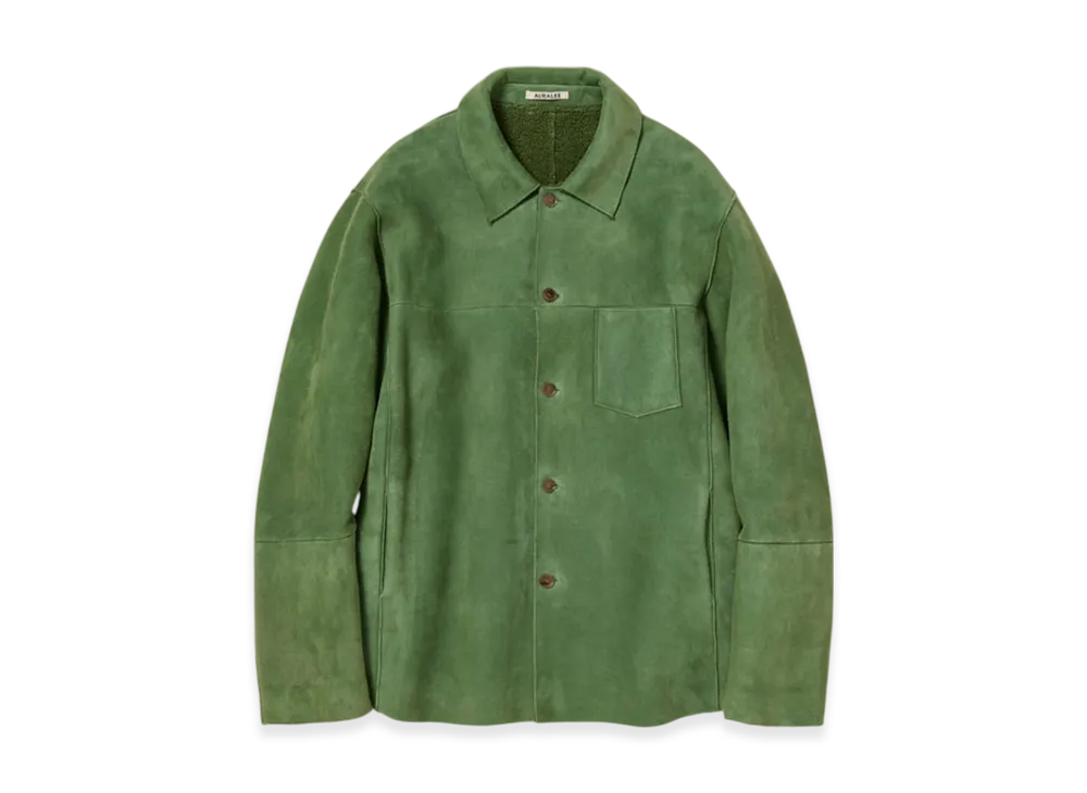 AURALEE Merino Mouton Shirt Blouson "Dusty Green"