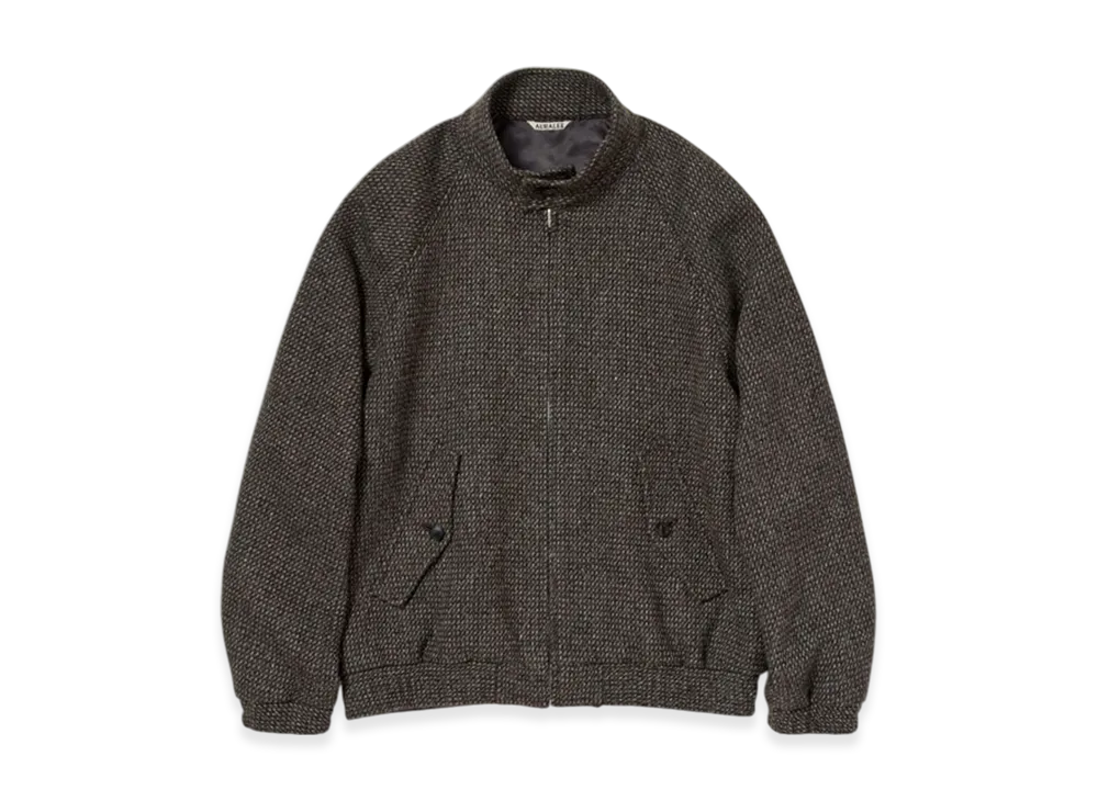AURALEE Alpaca Wool Silk Tweed Zip Blouson 