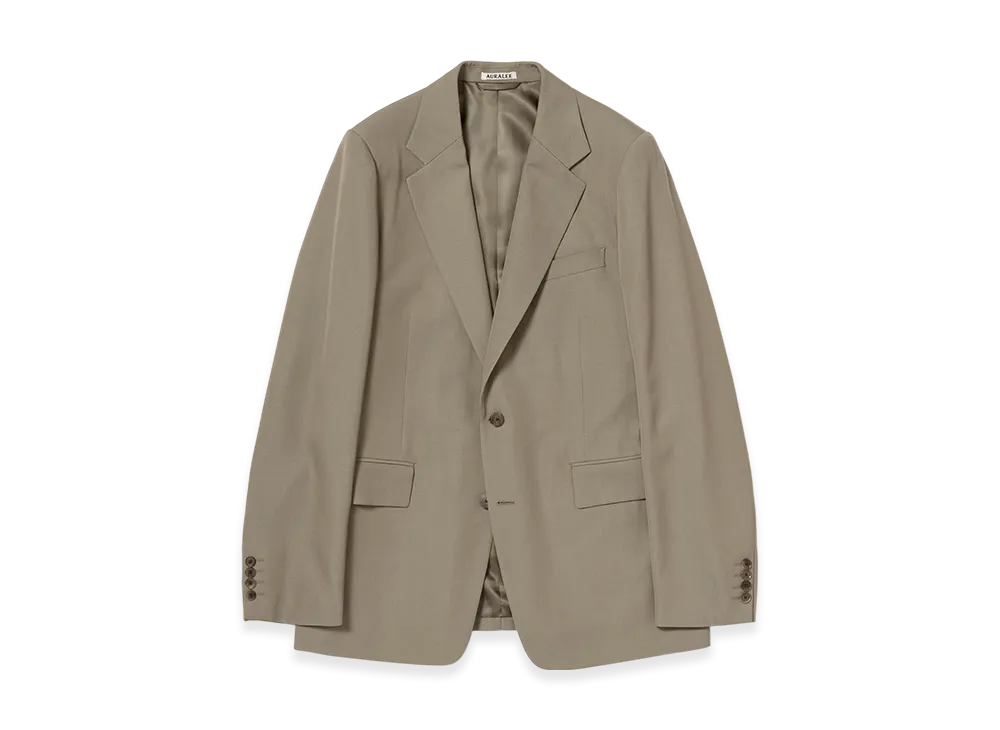 AURALEE Light Wool Max Gabardine Jacket "Khaki Chambray"