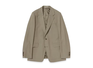 AURALEE Light Wool Max Gabardine Jacket "Khaki Chambray"