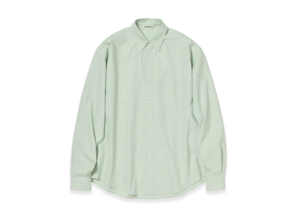 AURALEE Washed Finx Twill Big Shirt "Light Khaki"