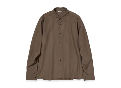 AURALEE Washed Finx Twill Double-Cuff Shirt "Brown"