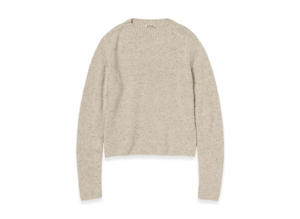 AURALEE Cashmere Melange Knit P/O "Top Gray Beige"
