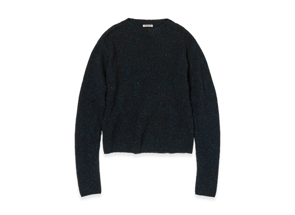 AURALEE Cashmere Melange Knit P/O "Top Navy Black"