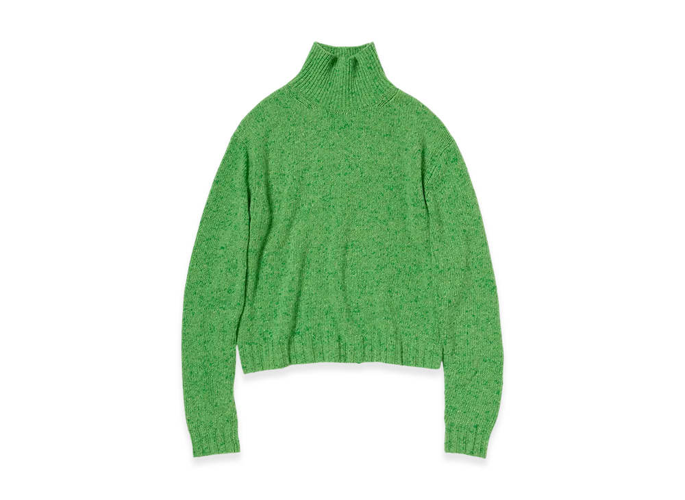 AURALEE Cashmere Melange Knit Turtle "Top Green"