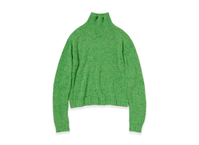 AURALEE Cashmere Melange Knit Turtle "Top Green"