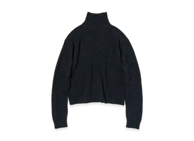 AURALEE Cashmere Melange Knit Turtle "Top Navy Black"