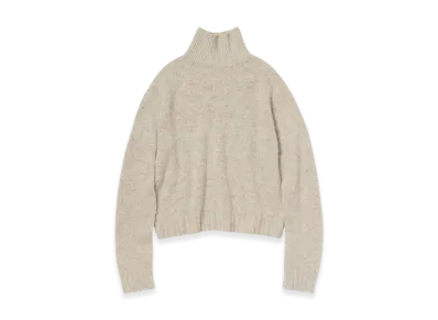 AURALEE Cashmere Melange Knit Turtle "Top Gray Beige"