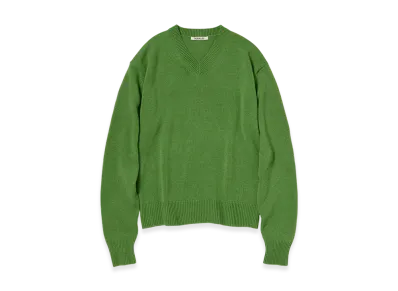 AURALEE Light Cashmere Knit V-Neck P/O "Green"