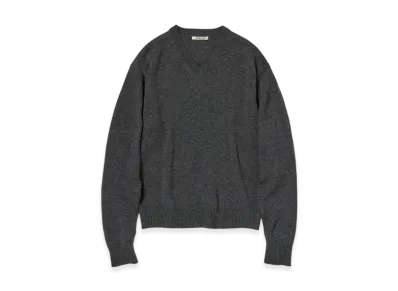 AURALEE Light Cashmere Knit V-Neck P/O "Charcoal"