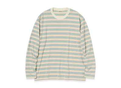 AURALEE Gradient Stripe Jersey L/S Tee "Fade Blue Stripe"