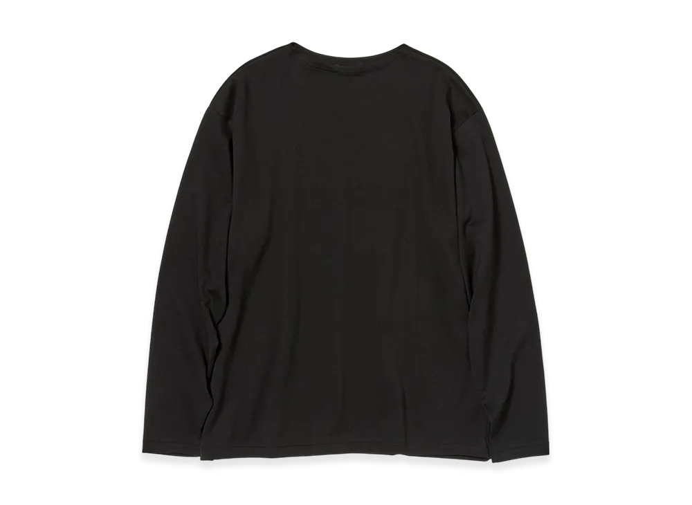 AURALEE Luster Plaiting Boat-Neck L/S Tee "Black"