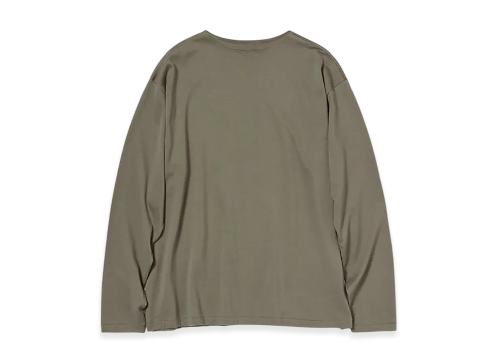 AURALEE Luster Plaiting Boat-Neck L/S Tee "Khaki"