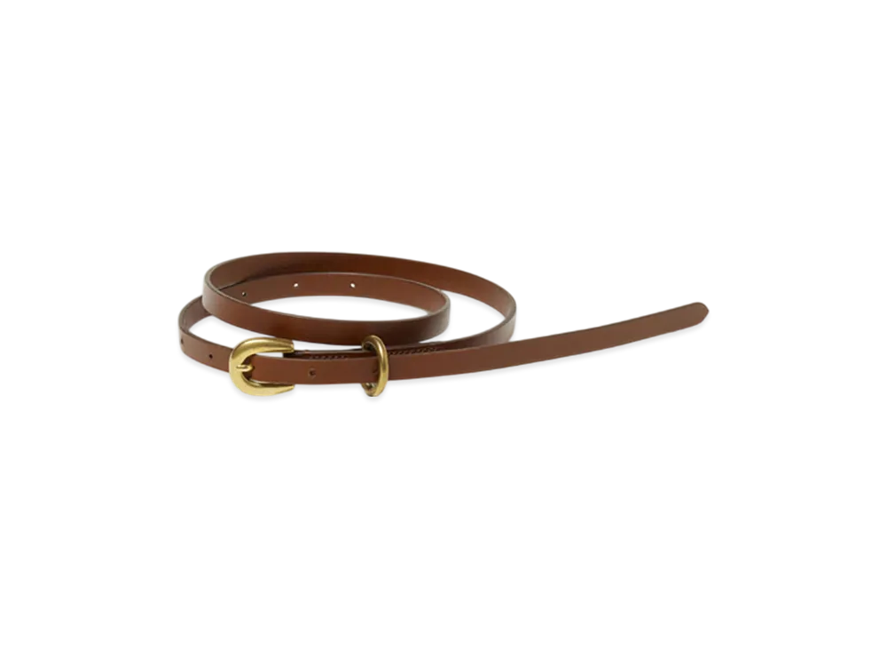 AURALEE Leather Narrow Belt "Brown"