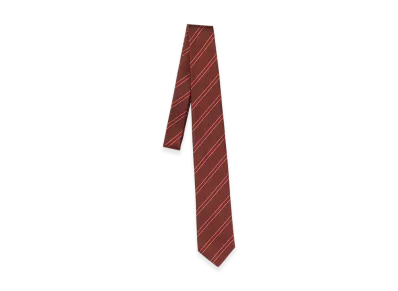 AURALEE Silk Stripe Tie "Burgundy Stripe"
