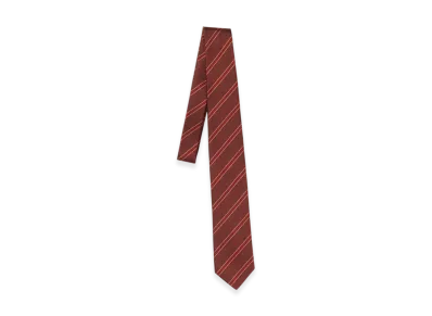 AURALEE Silk Stripe Tie "Olive Stripe"