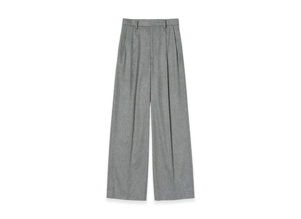 AURALEE Women's Cashmere Moleskin Two-Tuck Slacks "Top Gray"