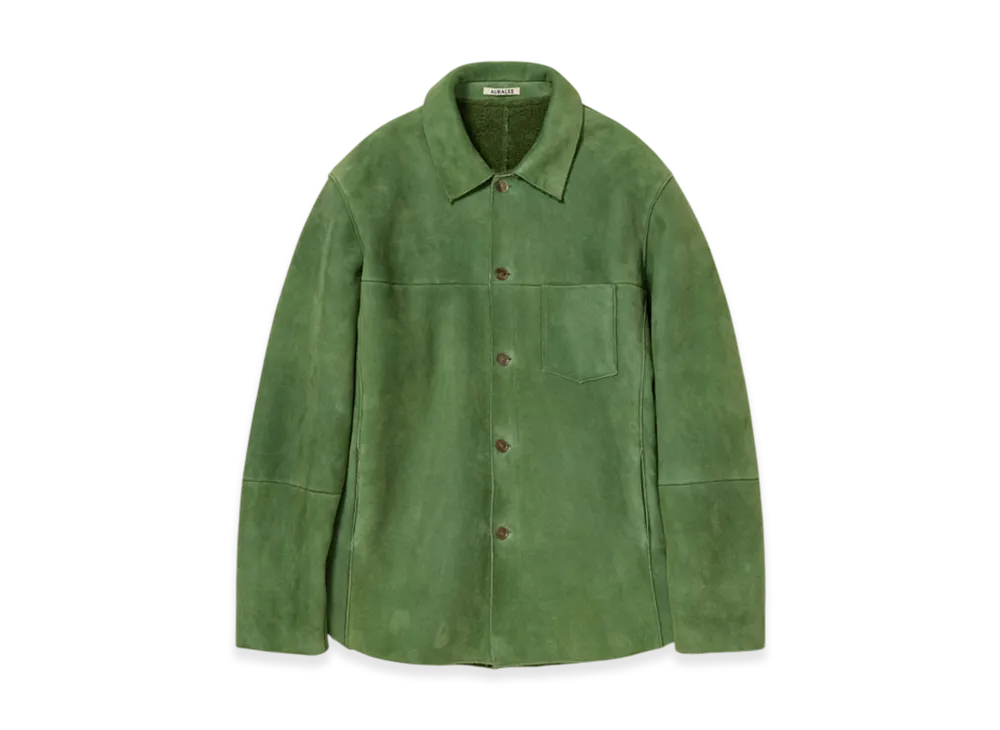 AURALEE Women's Merino Mouton Shirt Blouson "Dusty Green"
