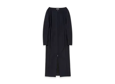 AURALEE Women's Tense Wool Double Cloth Front-Zip Dress "Dark Navy"