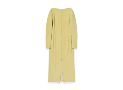 AURALEE Women's Tense Wool Double Cloth Front-Zip Dress "Dusty Lime"